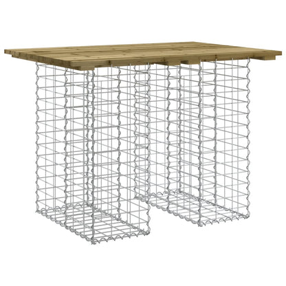 vidaXL Garden Table Gabion Design 100x70x72 cm Impregnated Wood Pine - Brown - 70 x 100 x 72 cm