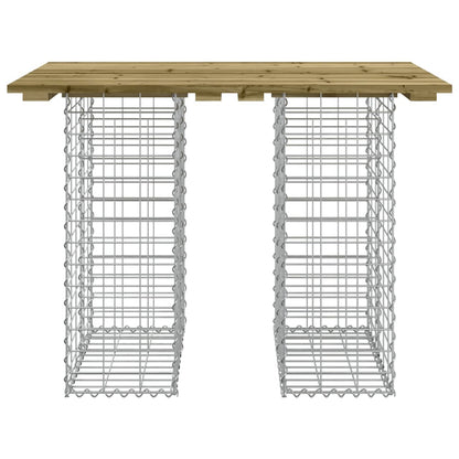 vidaXL Garden Table Gabion Design 100x70x72 cm Impregnated Wood Pine - Brown - 70 x 100 x 72 cm