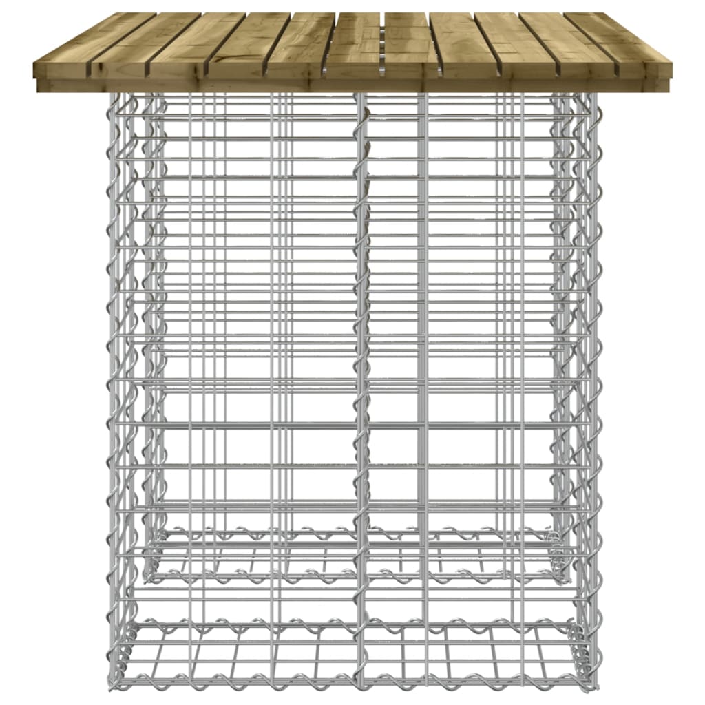 vidaXL Garden Table Gabion Design 100x70x72 cm Impregnated Wood Pine - Brown - 70 x 100 x 72 cm
