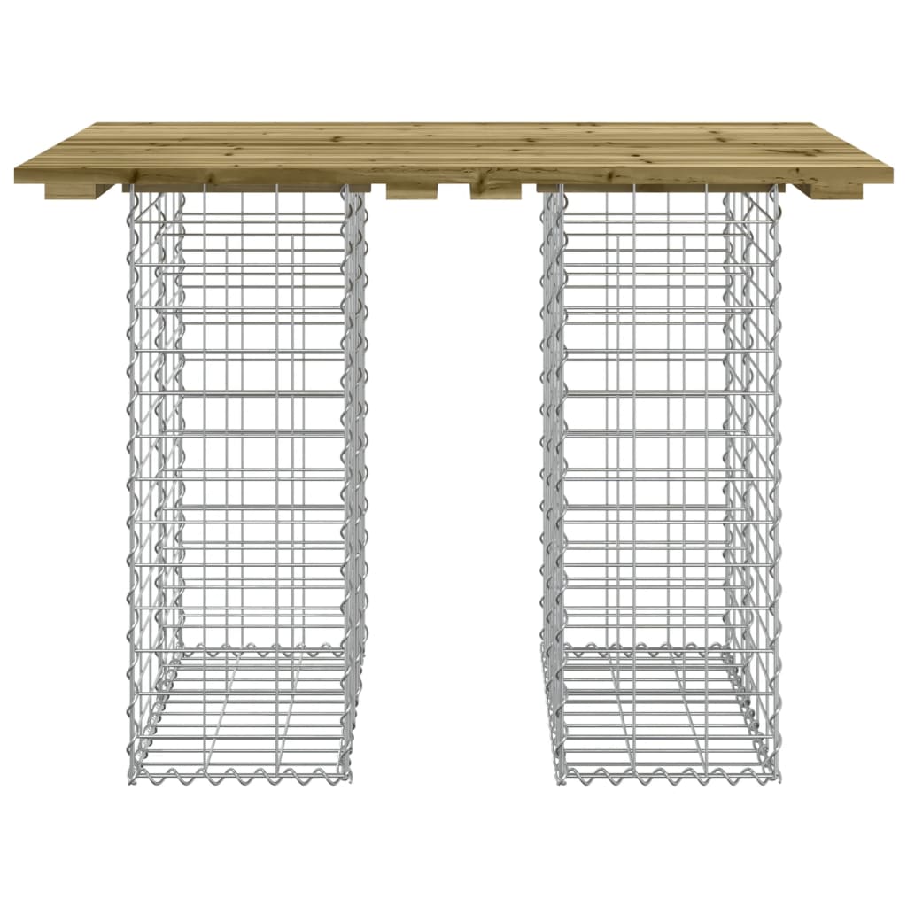 vidaXL Garden Table Gabion Design 100x70x72 cm Impregnated Wood Pine - Brown - 70 x 100 x 72 cm