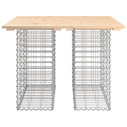 vidaXL Garden Table Gabion Design 100x102x72 cm Solid Wood Pine - Brown