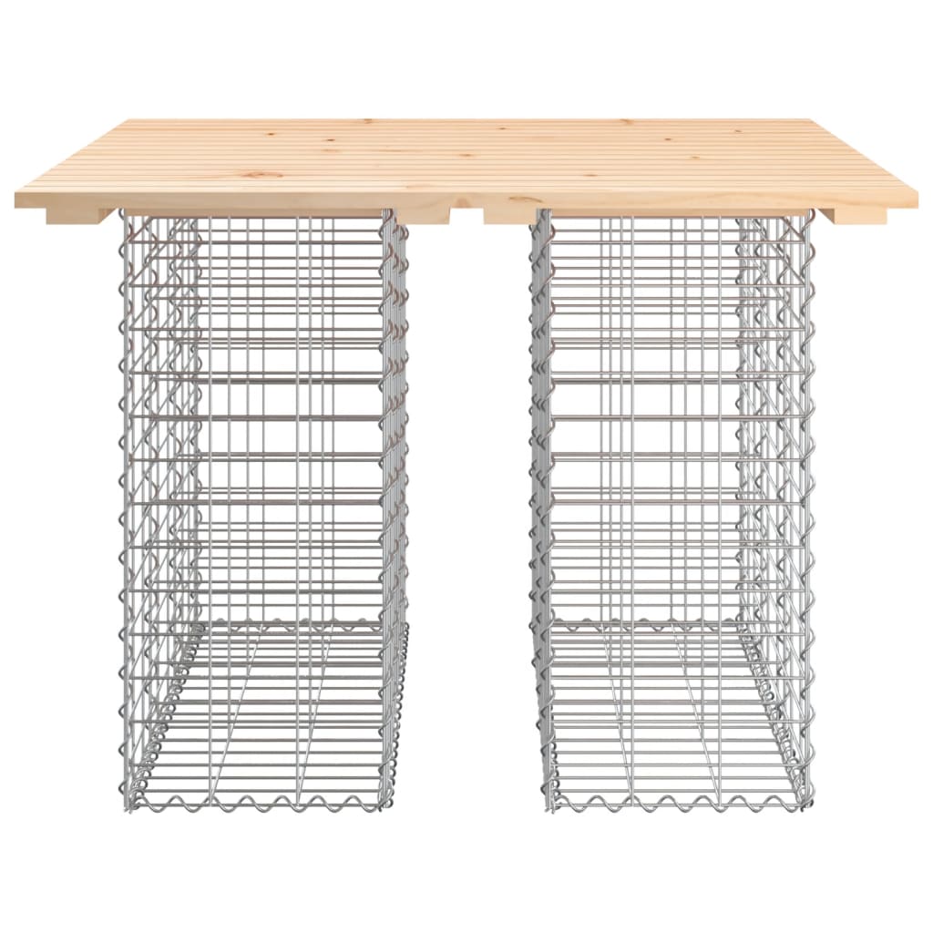 vidaXL Garden Table Gabion Design 100x102x72 cm Solid Wood Pine - Brown