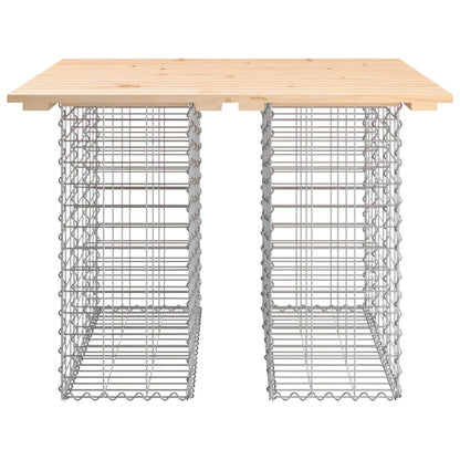 vidaXL Garden Table Gabion Design 100x102x72 cm Solid Wood Pine - Brown