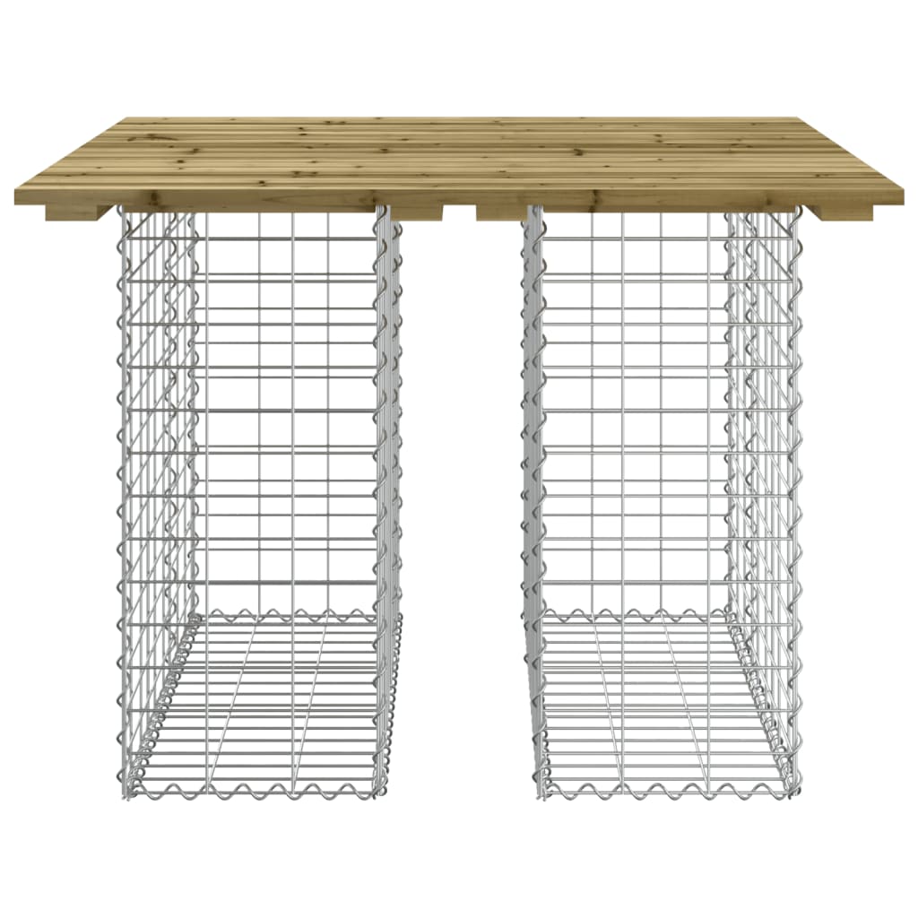 vidaXL Garden Table Gabion Design 100x102x72 cm Impregnated Wood Pine - Brown