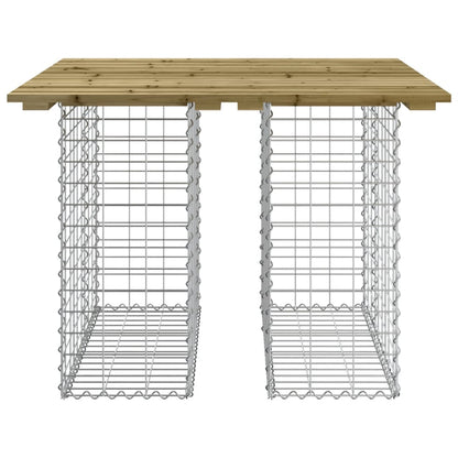 vidaXL Garden Table Gabion Design 100x102x72 cm Impregnated Wood Pine - Brown