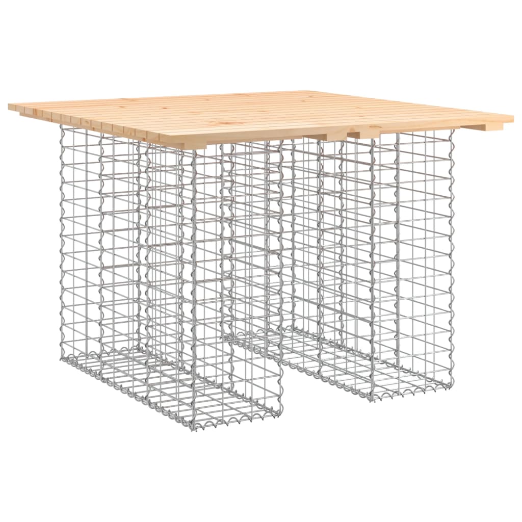 vidaXL Garden Table Gabion Design 100x102x72 cm Solid Wood Pine - Brown - 102 x 100 x 72 cm