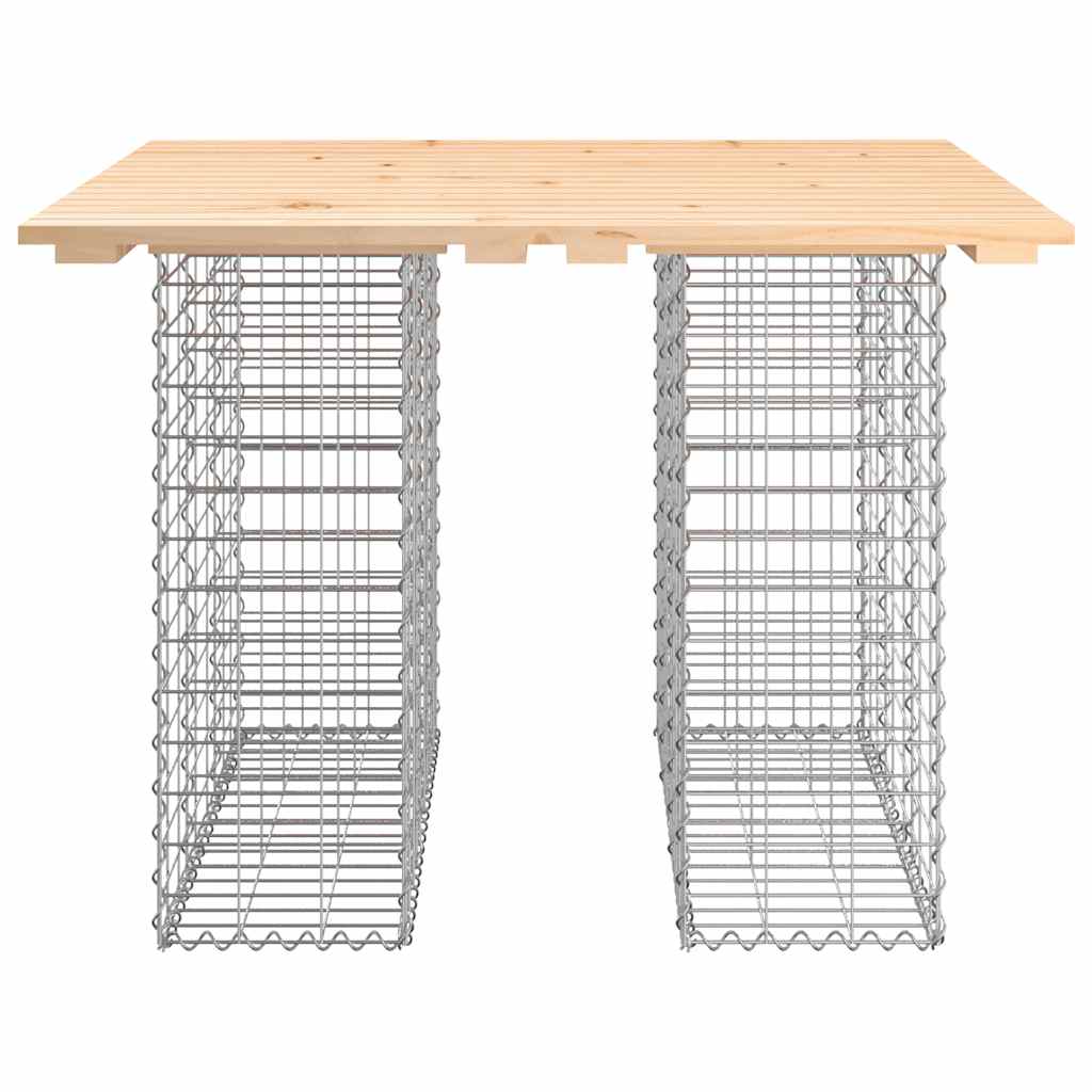 vidaXL Garden Table Gabion Design 100x102x72 cm Solid Wood Pine - Brown - 102 x 100 x 72 cm