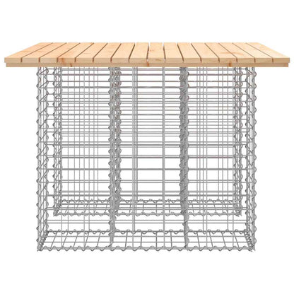 vidaXL Garden Table Gabion Design 100x102x72 cm Solid Wood Pine - Brown - 102 x 100 x 72 cm