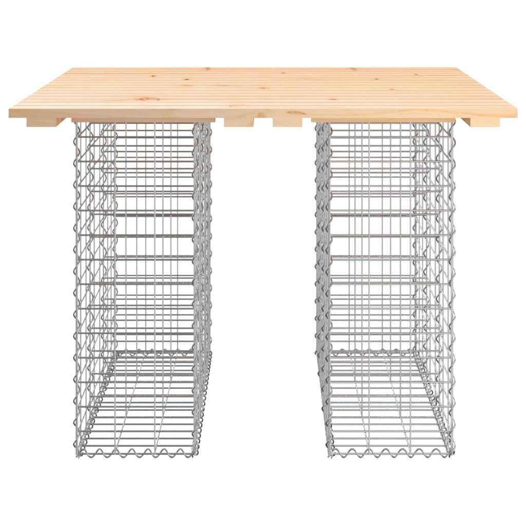 vidaXL Garden Table Gabion Design 100x102x72 cm Solid Wood Pine - Brown - 102 x 100 x 72 cm
