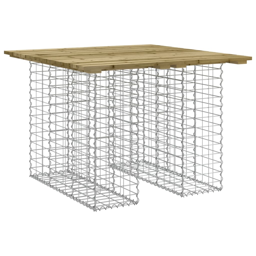 vidaXL Garden Table Gabion Design 100x102x72 cm Impregnated Wood Pine - Brown - 102 x 100 x 72 cm