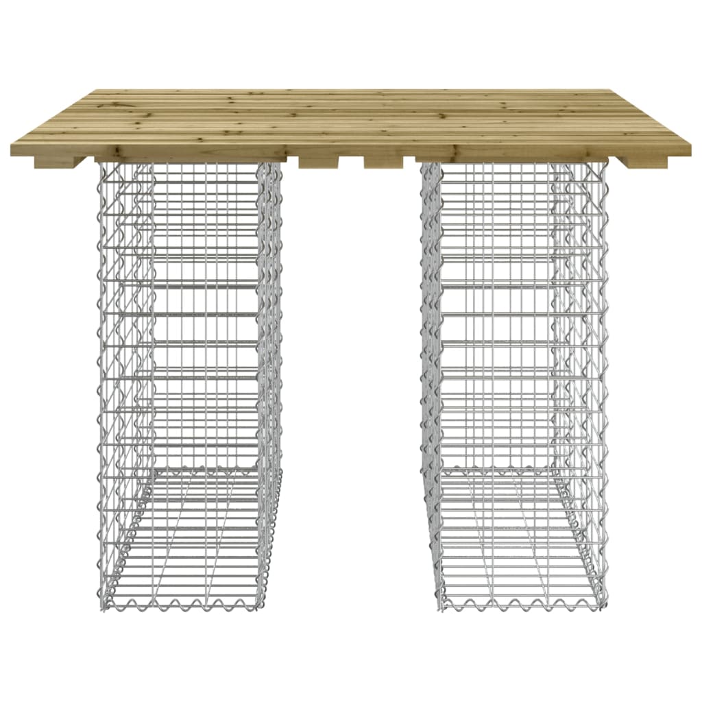 vidaXL Garden Table Gabion Design 100x102x72 cm Impregnated Wood Pine - Brown - 102 x 100 x 72 cm