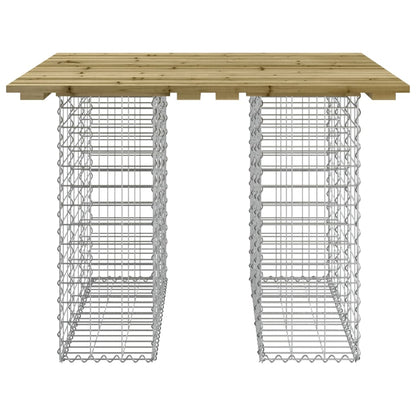 vidaXL Garden Table Gabion Design 100x102x72 cm Impregnated Wood Pine - Brown - 102 x 100 x 72 cm