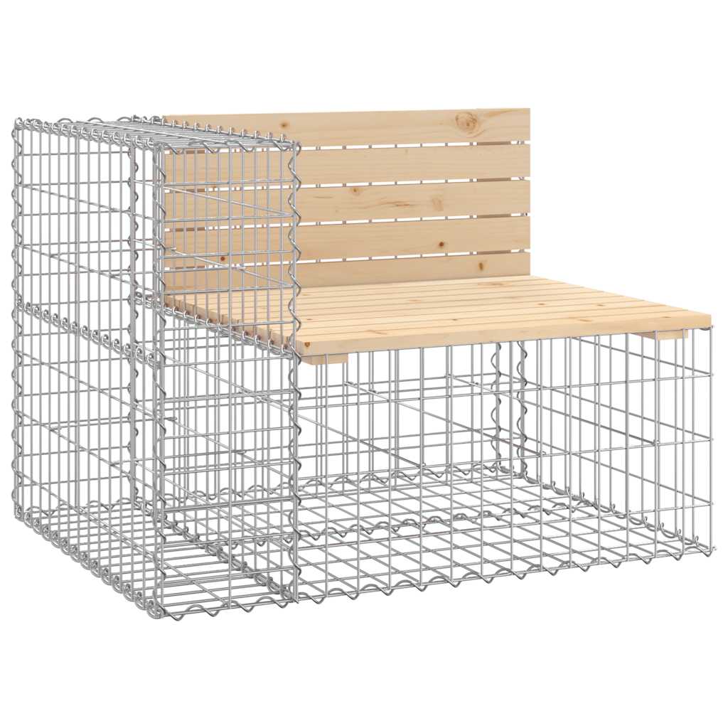 vidaXL Garden Bench Gabion Design 92x71x65.5 cm Solid Wood Pine - Brown