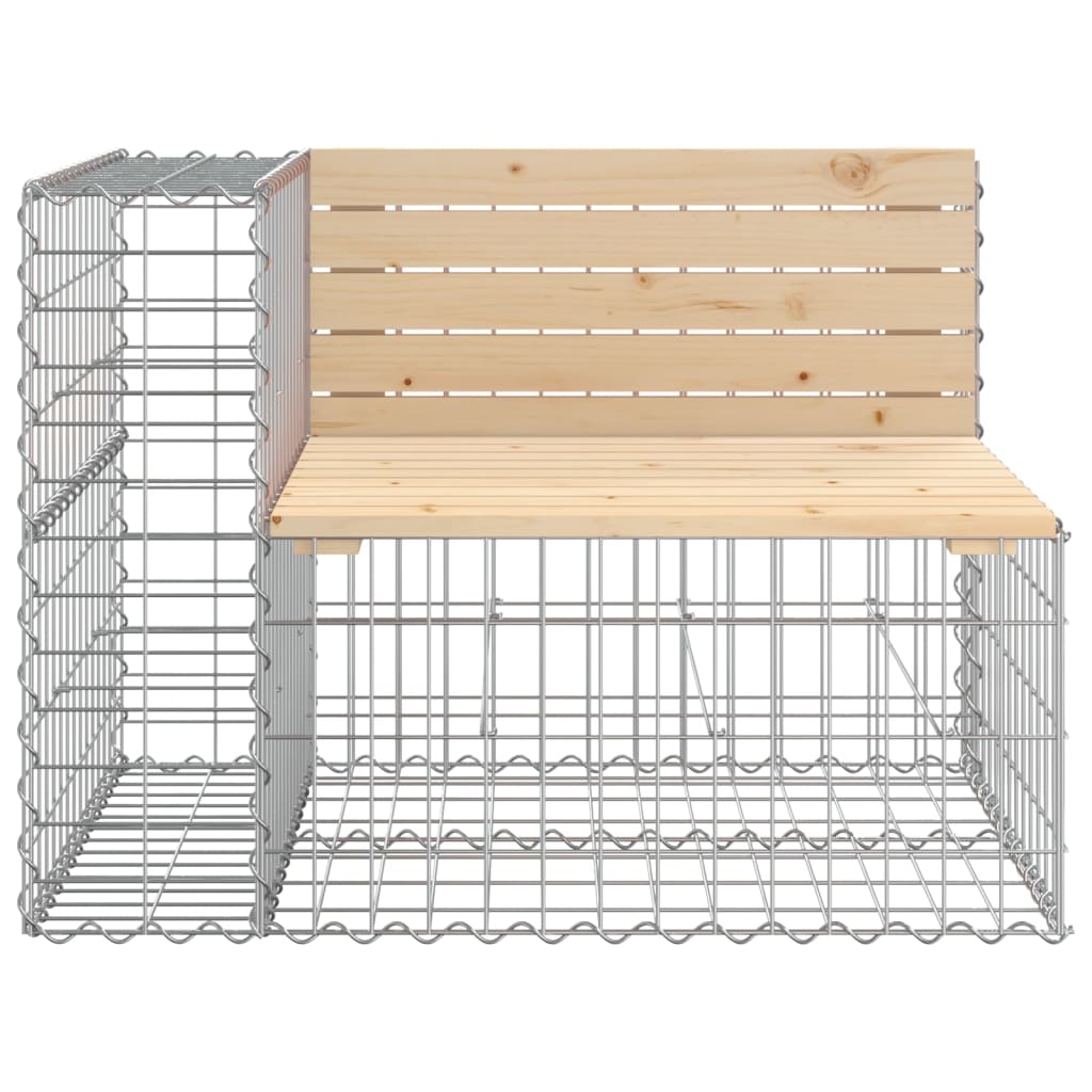 vidaXL Garden Bench Gabion Design 92x71x65.5 cm Solid Wood Pine - Brown