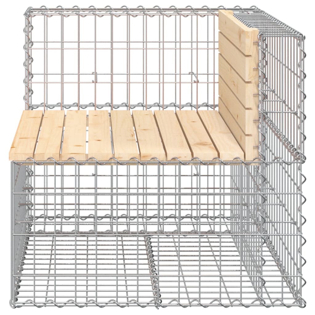 vidaXL Garden Bench Gabion Design 92x71x65.5 cm Solid Wood Pine - Brown