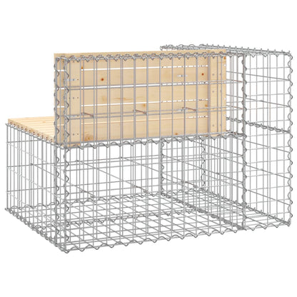 vidaXL Garden Bench Gabion Design 92x71x65.5 cm Solid Wood Pine - Brown