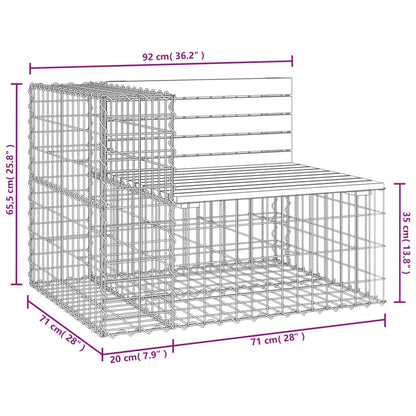 vidaXL Garden Bench Gabion Design 92x71x65.5 cm Solid Wood Pine - Brown