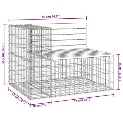 vidaXL Garden Bench Gabion Design 92x71x65.5 cm Solid Wood Douglas - Brown
