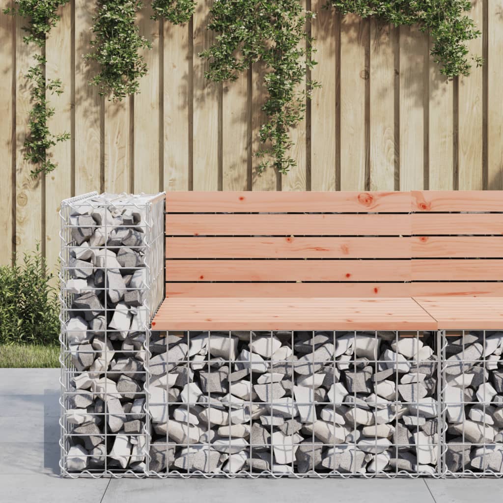 vidaXL Garden Bench Gabion Design 92x71x65.5 cm Solid Wood Douglas - Brown