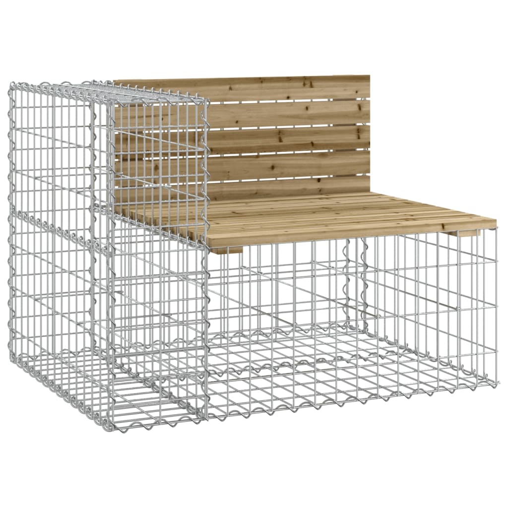 vidaXL Garden Bench Gabion Design 92x71x65.5 cm Impregnated Wood Pine - Brown