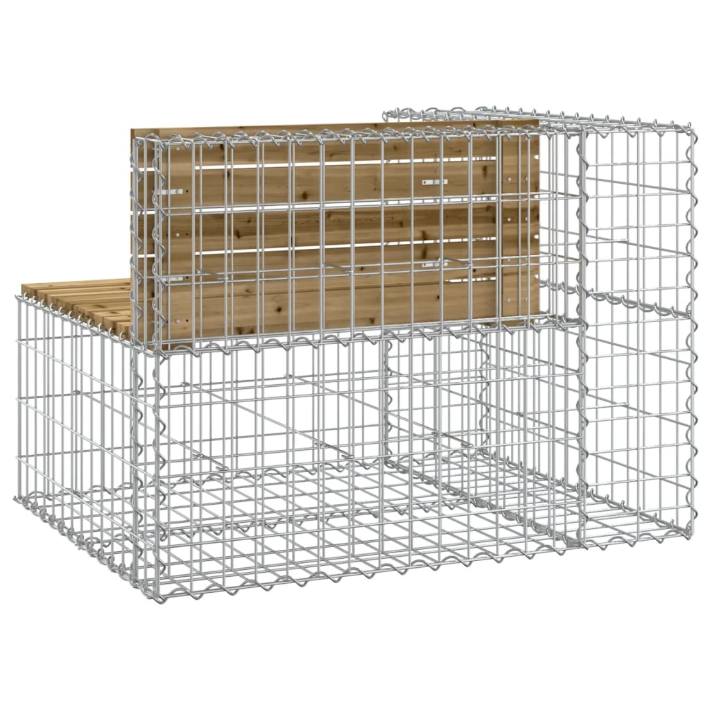 vidaXL Garden Bench Gabion Design 92x71x65.5 cm Impregnated Wood Pine - Brown