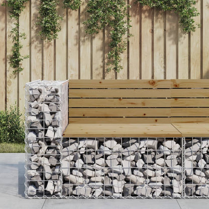 vidaXL Garden Bench Gabion Design 92x71x65.5 cm Impregnated Wood Pine - Brown