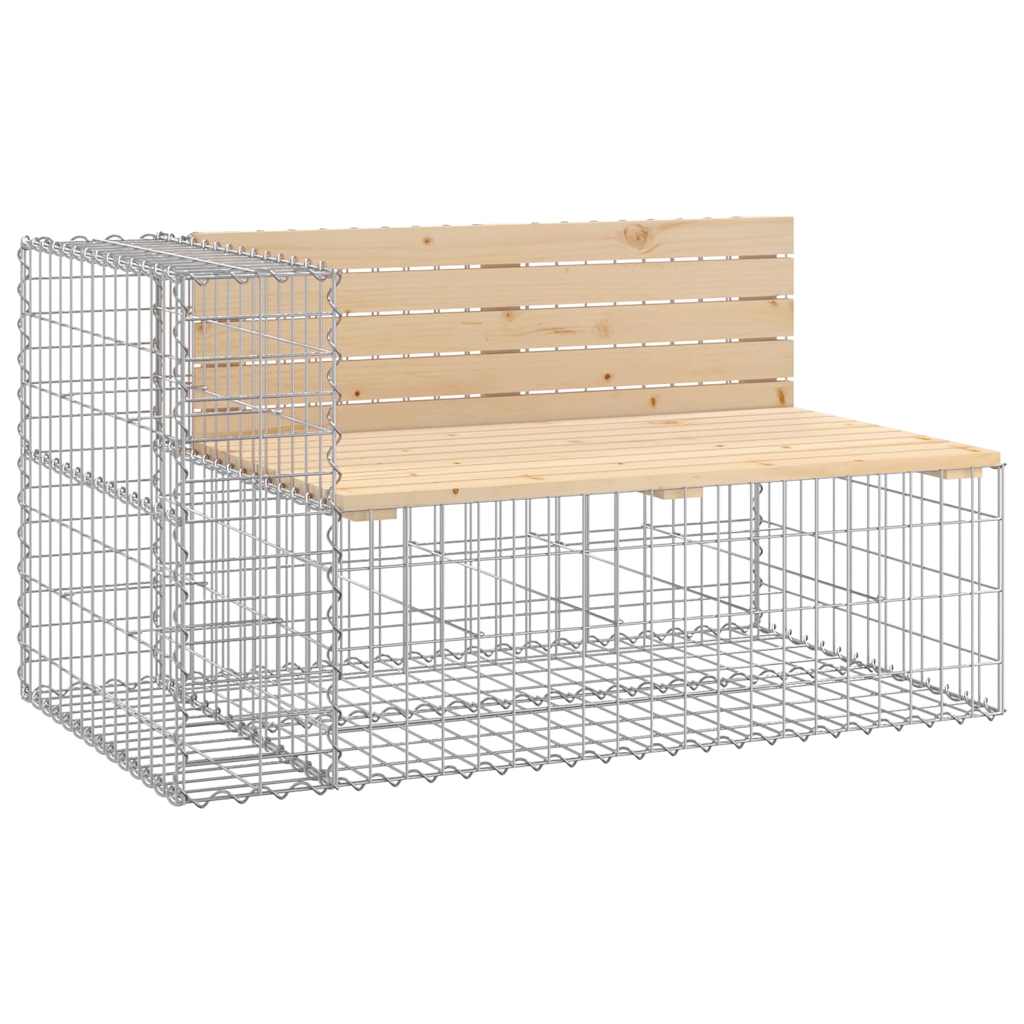 vidaXL Garden Bench Gabion Design 122x71x65.5 cm Solid Wood Pine - Brown