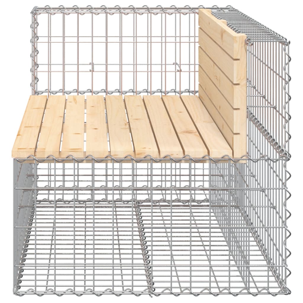 vidaXL Garden Bench Gabion Design 122x71x65.5 cm Solid Wood Pine - Brown