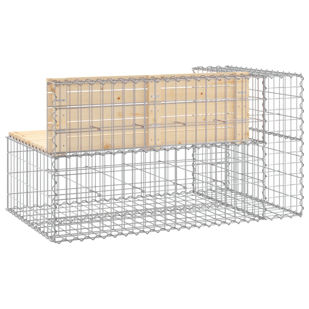 vidaXL Garden Bench Gabion Design 122x71x65.5 cm Solid Wood Pine - Brown