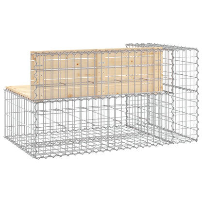 vidaXL Garden Bench Gabion Design 122x71x65.5 cm Solid Wood Pine - Brown