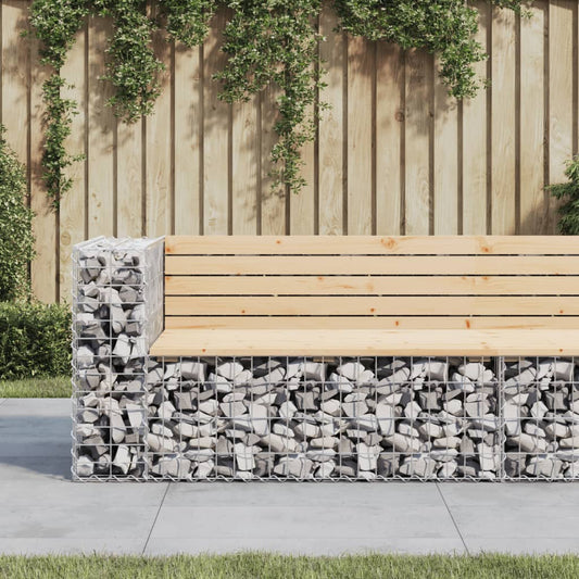 vidaXL Garden Bench Gabion Design 122x71x65.5 cm Solid Wood Pine - Brown