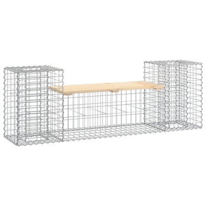 vidaXL Garden Bench Gabion Design 183x41x60.5 cm Solid Wood Pine - Brown