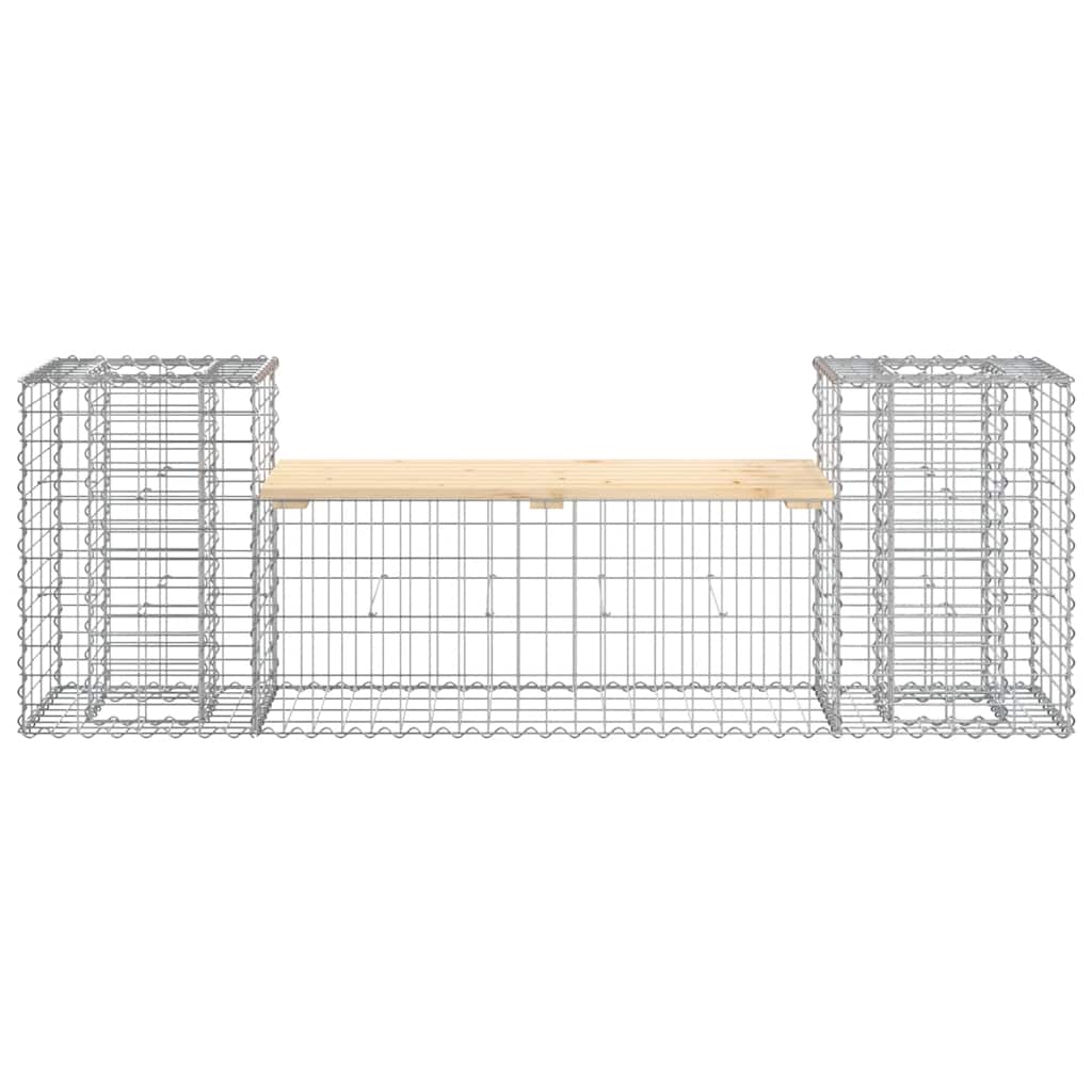 vidaXL Garden Bench Gabion Design 183x41x60.5 cm Solid Wood Pine - Brown