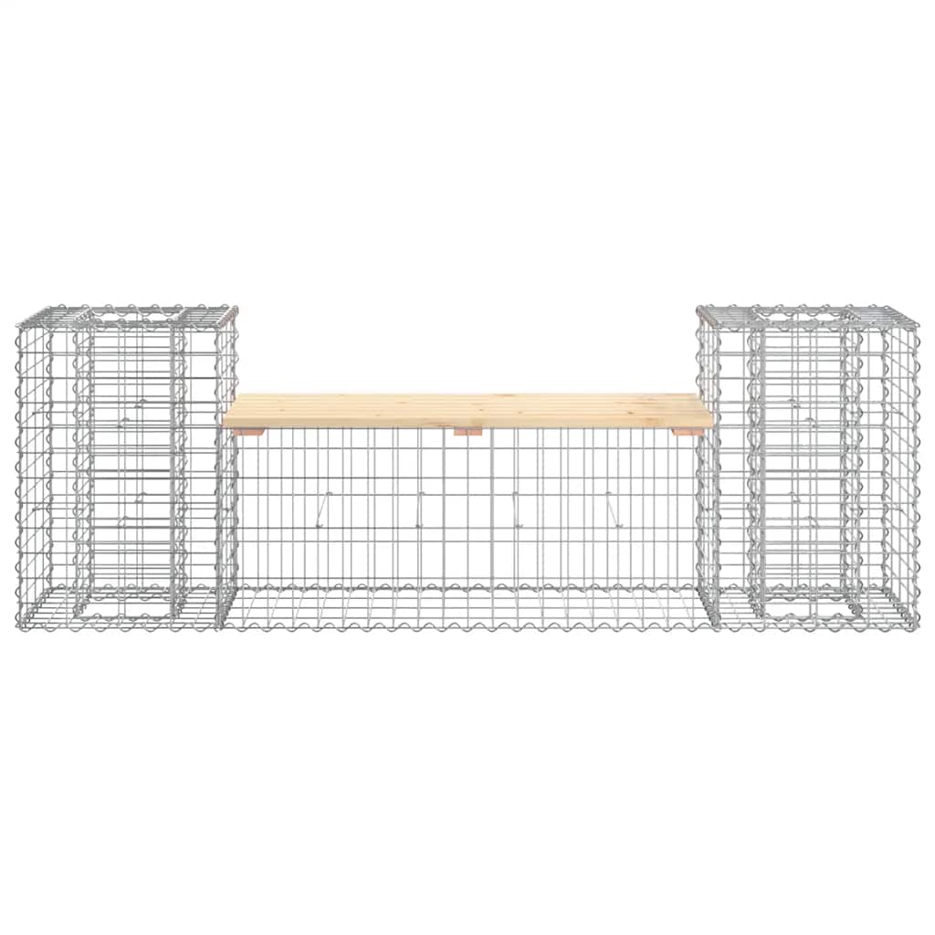 vidaXL Garden Bench Gabion Design 183x41x60.5 cm Solid Wood Pine - Brown