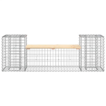 vidaXL Garden Bench Gabion Design 183x41x60.5 cm Solid Wood Pine - Brown