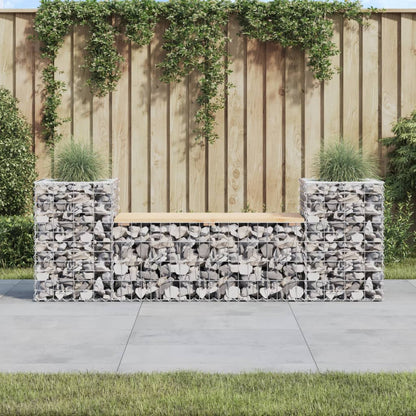 vidaXL Garden Bench Gabion Design 183x41x60.5 cm Solid Wood Pine - Brown