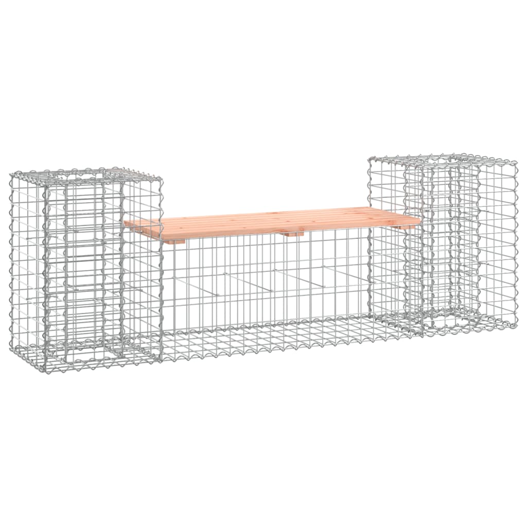 vidaXL Garden Bench Gabion Design 183x41x60.5 cm Solid Wood Douglas - Brown