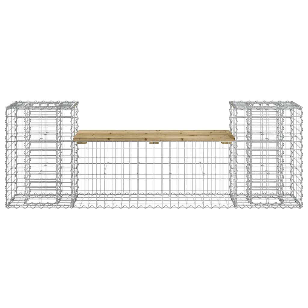 vidaXL Garden Bench Gabion Design 183x41x60.5 cm Impregnated Wood Pine - Brown