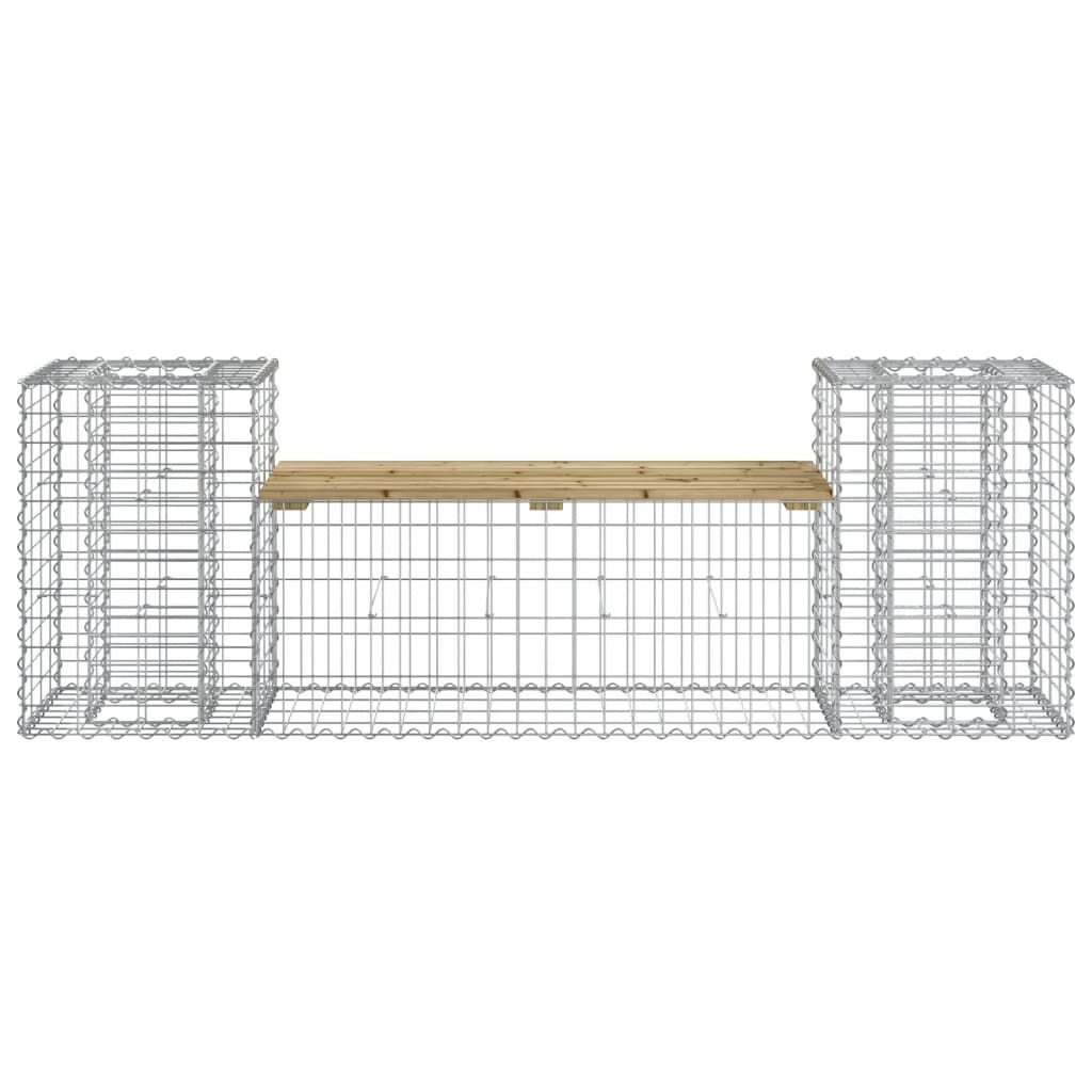 vidaXL Garden Bench Gabion Design 183x41x60.5 cm Impregnated Wood Pine - Brown