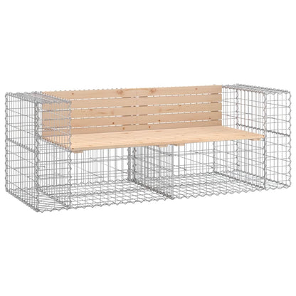vidaXL Garden Bench Gabion Design 184x71x65.5 cm Solid Wood Pine - Brown