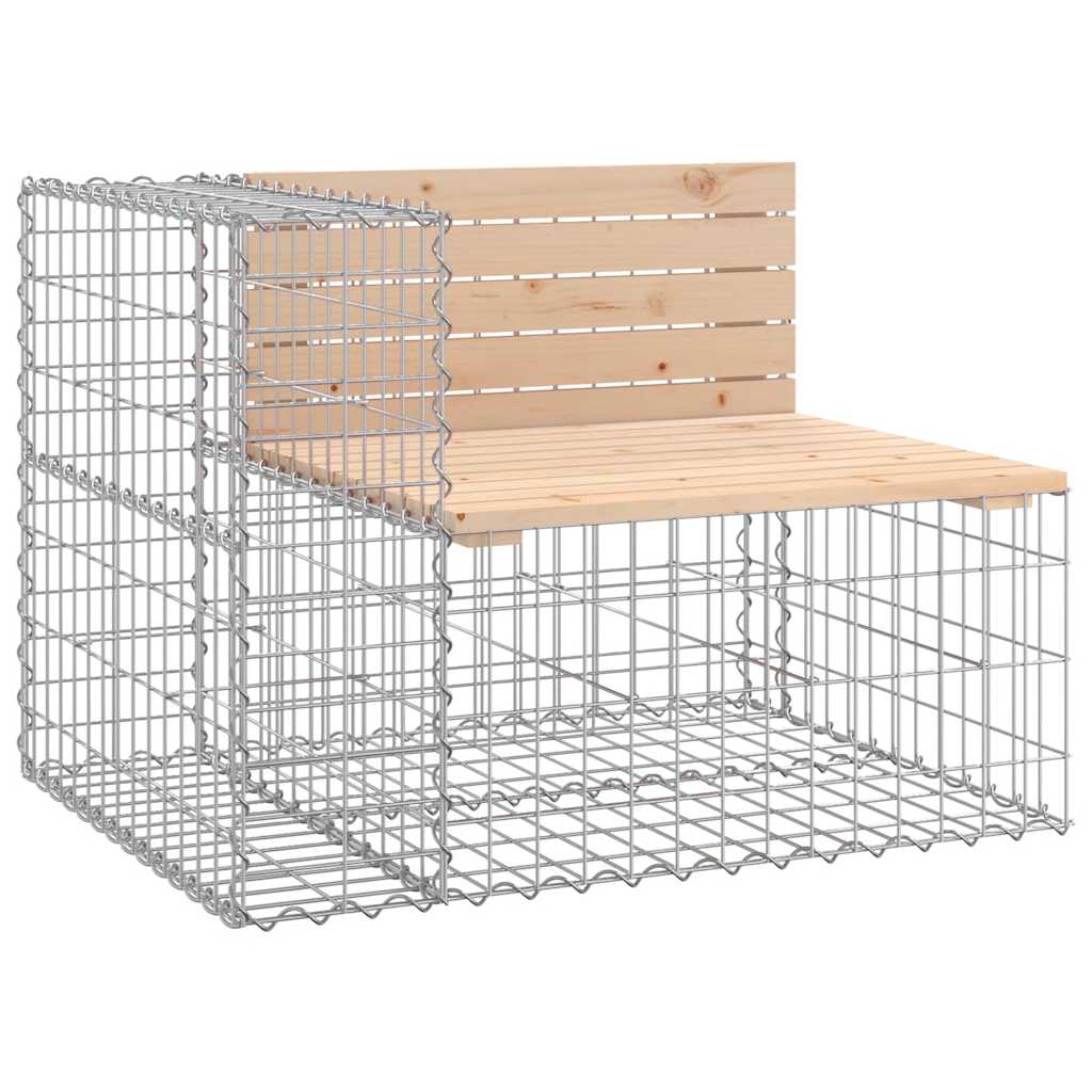 vidaXL Garden Bench Gabion Design 184x71x65.5 cm Solid Wood Pine - Brown
