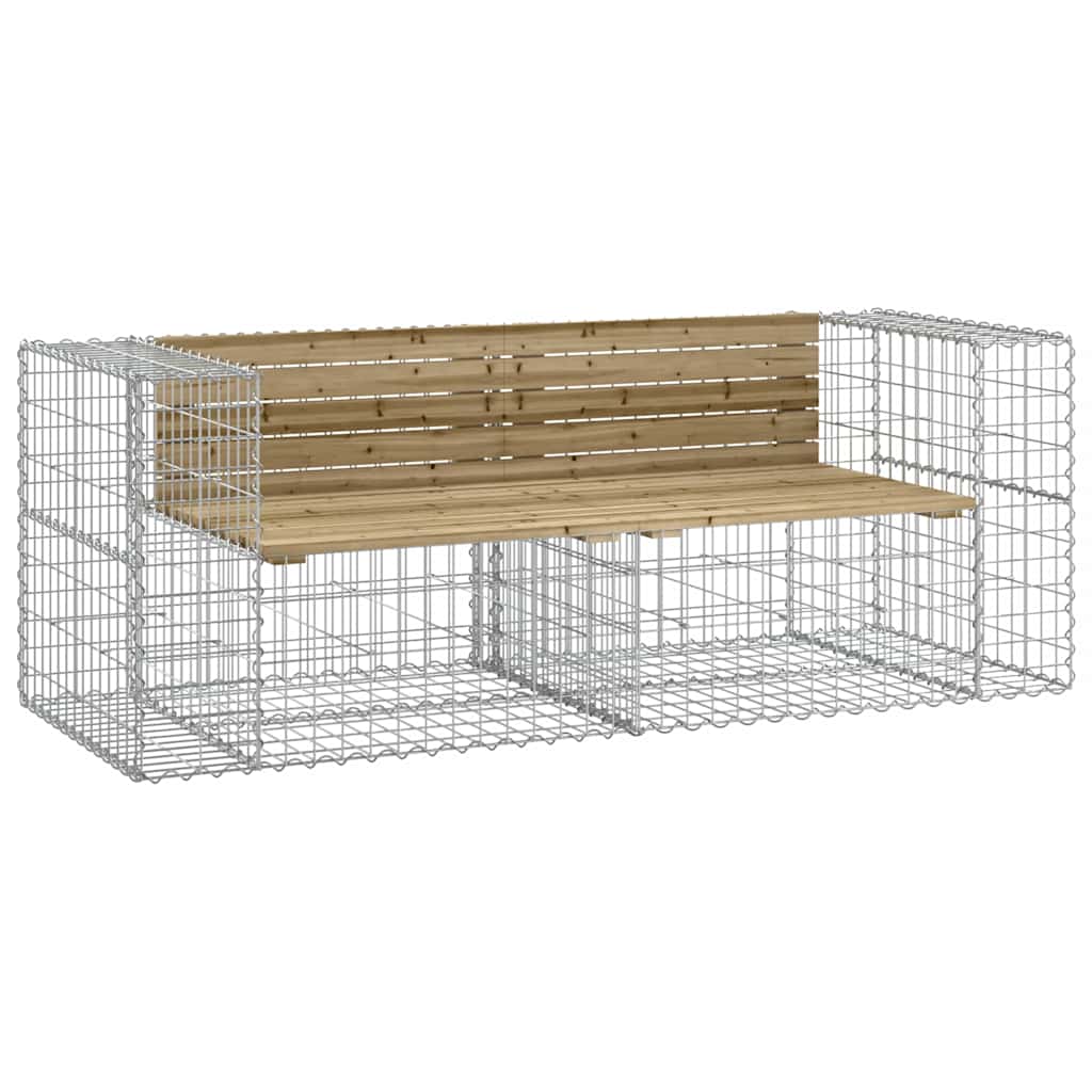 vidaXL Garden Bench Gabion Design 184x71x65.5 cm Impregnated Wood Pine - Brown