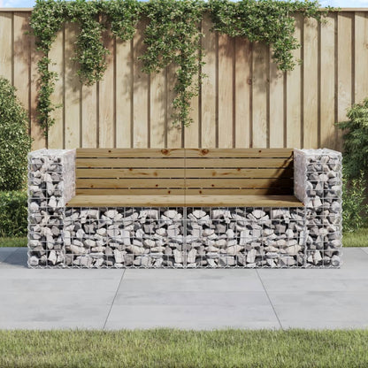 vidaXL Garden Bench Gabion Design 184x71x65.5 cm Impregnated Wood Pine - Brown