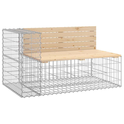 vidaXL Garden Bench Gabion Design 244x71x65.5 cm Solid Wood Pine - Brown