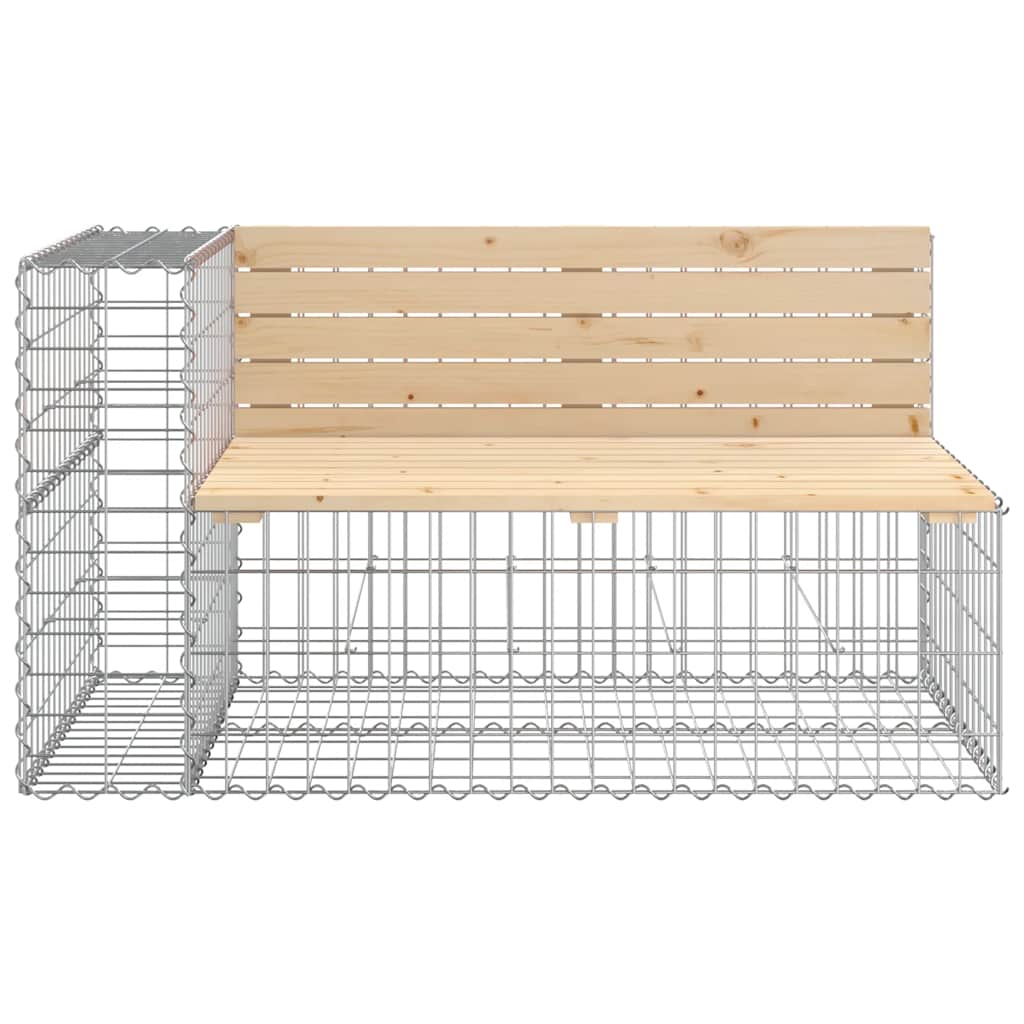 vidaXL Garden Bench with Gabion Basket Solid Wood Pine - Brown