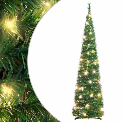 vidaXL Artificial Christmas Tree Pop-up 50 LEDs Green 120 cm - 120 x 40 cm