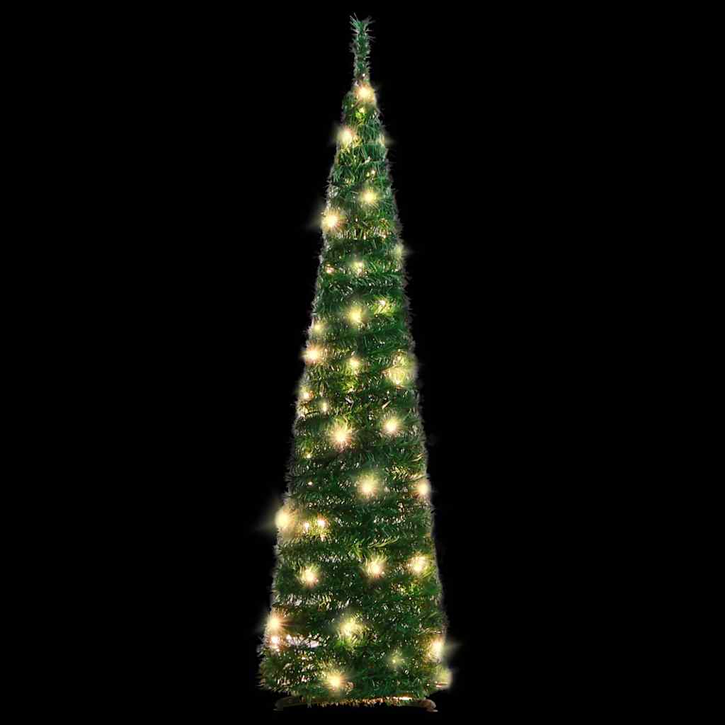 vidaXL Artificial Christmas Tree Pop-up 50 LEDs Green 120 cm - 120 x 40 cm