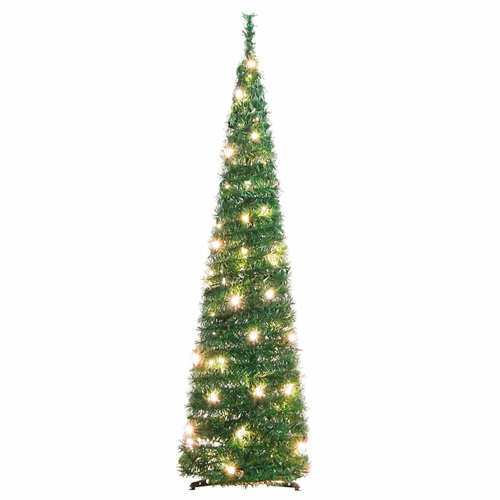 vidaXL Artificial Christmas Tree Pop-up 50 LEDs Green 120 cm - 120 x 40 cm