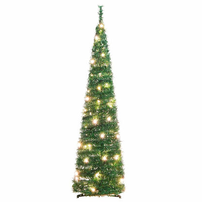 vidaXL Artificial Christmas Tree Pop-up 50 LEDs Green 120 cm - 120 x 40 cm