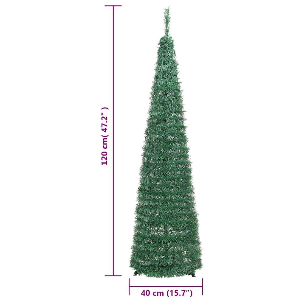 vidaXL Artificial Christmas Tree Pop-up 50 LEDs Green 120 cm - 120 x 40 cm